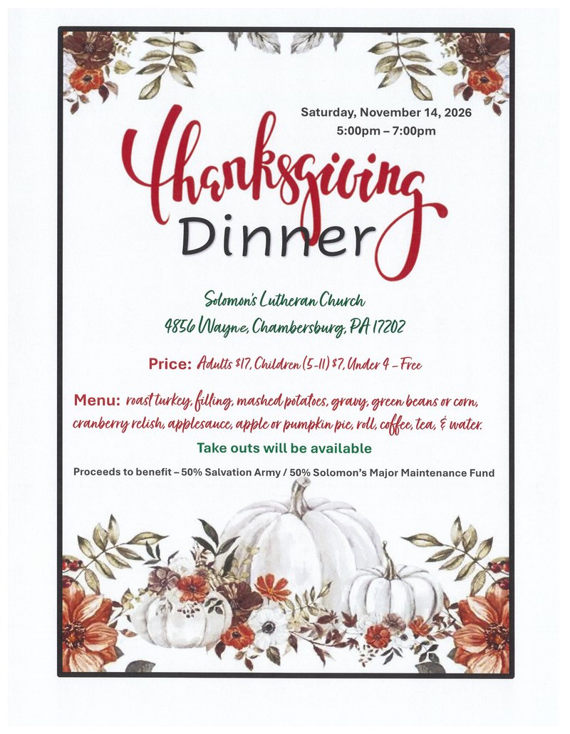 Thanksgiving Dinner 2026 update